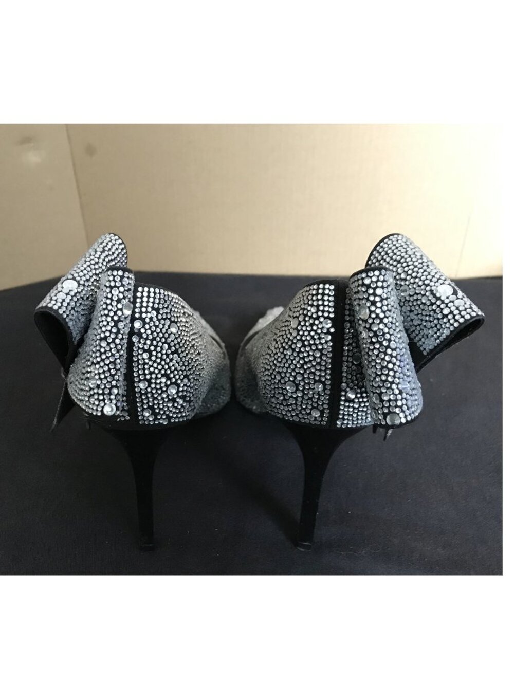 INC International Concepts Rhinestone Pump Heels in Silver / Black, Size 8 - Picture 4 of 11